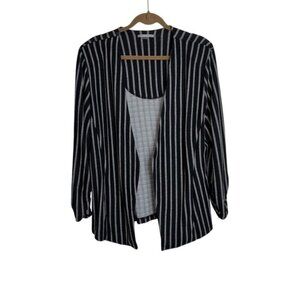 Tart Women's Extra Large Open Front Striped Knit Cardigan
